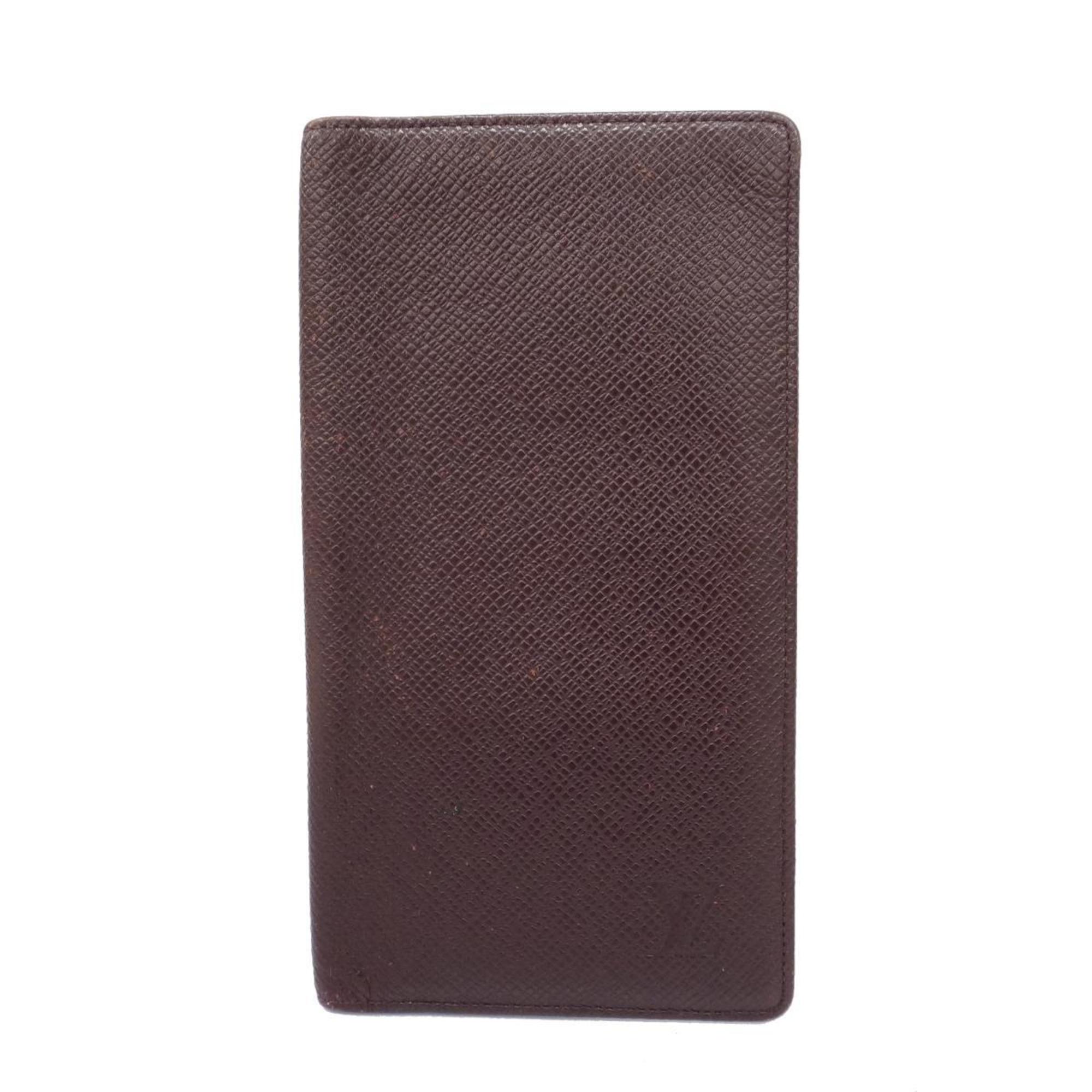 Louis Vuitton Long Wallet Taiga Porte Valeur Carte Credit M30396 Acajou Men's