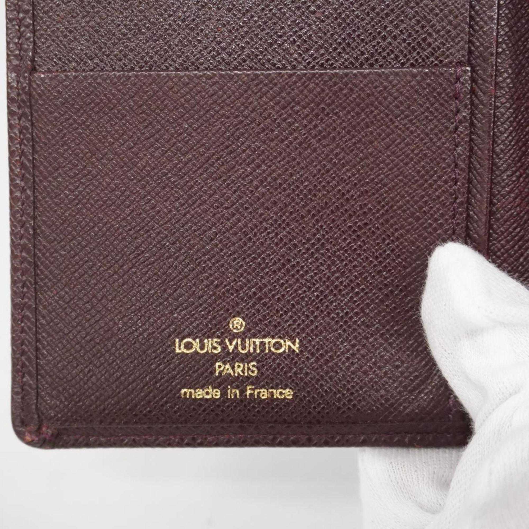 Louis Vuitton Long Wallet Taiga Porte Valeur Carte Credit M30396 Acajou Men's