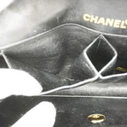 Chanel Shoulder Bag Chocolate Bar Chain Lambskin Black Women's