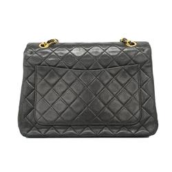 Chanel Shoulder Bag Matelasse W Flap Chain Lambskin Black Women's