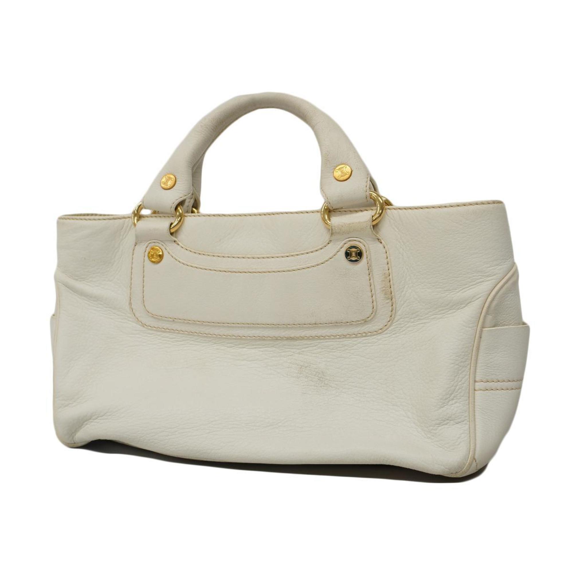 Celine handbag boogie bag leather white ladies