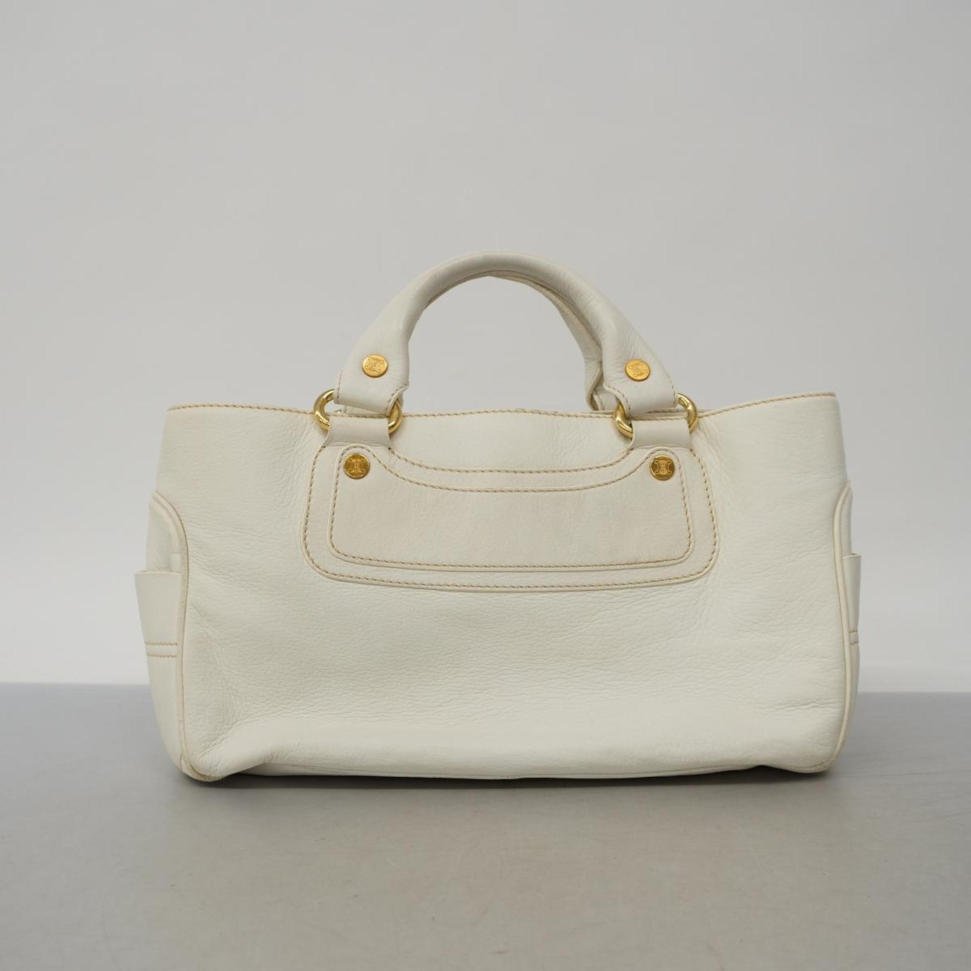 Celine handbag boogie bag leather white ladies