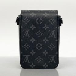 Louis Vuitton Shoulder Bag Monogram Eclipse S Lock Vertical Wearable Wallet M82252 Black Men's