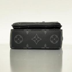 Louis Vuitton Shoulder Bag Monogram Eclipse S Lock Vertical Wearable Wallet M82252 Black Men's