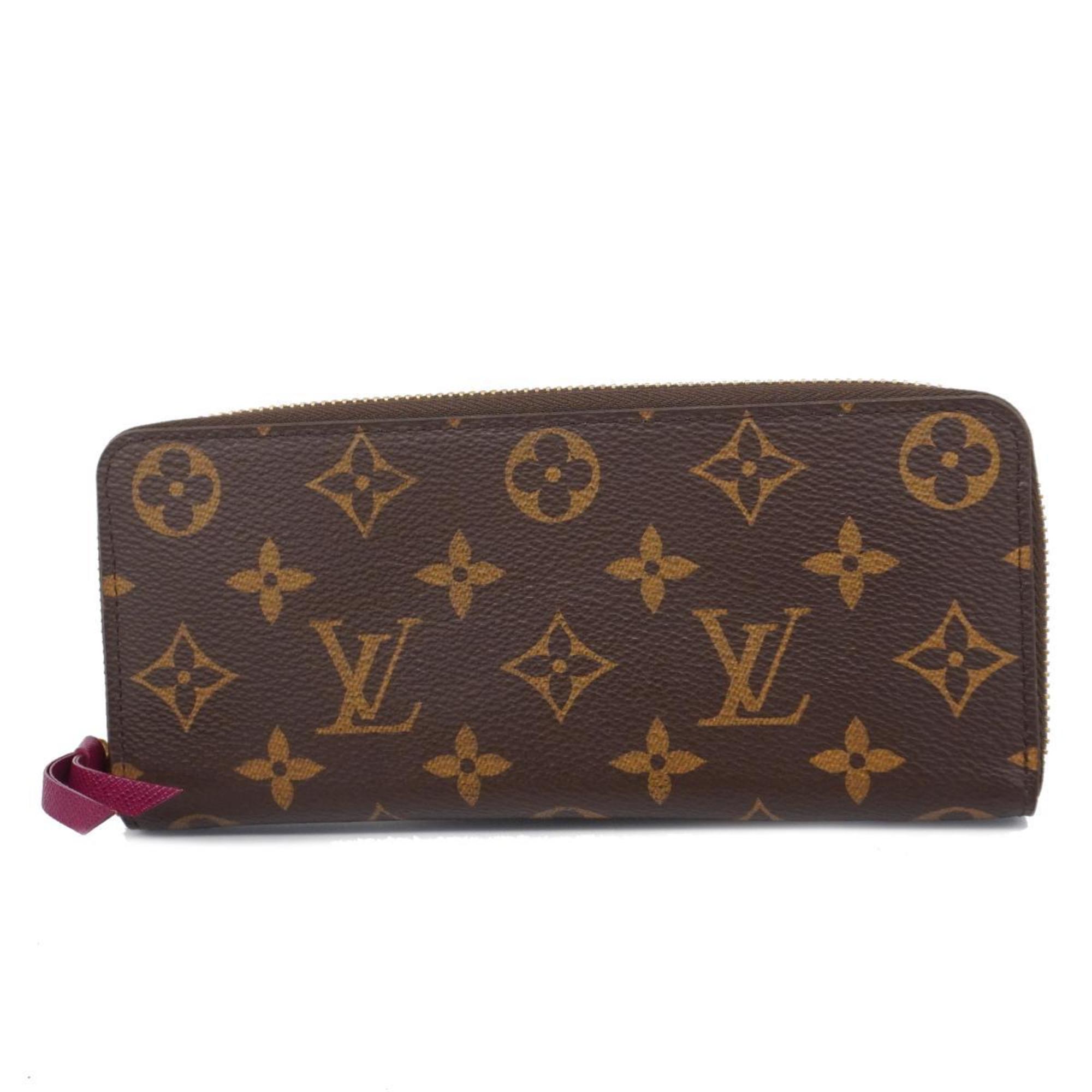 Louis Vuitton Long Wallet Monogram Portefeuille Clemence M60742 Fuchsia Ladies