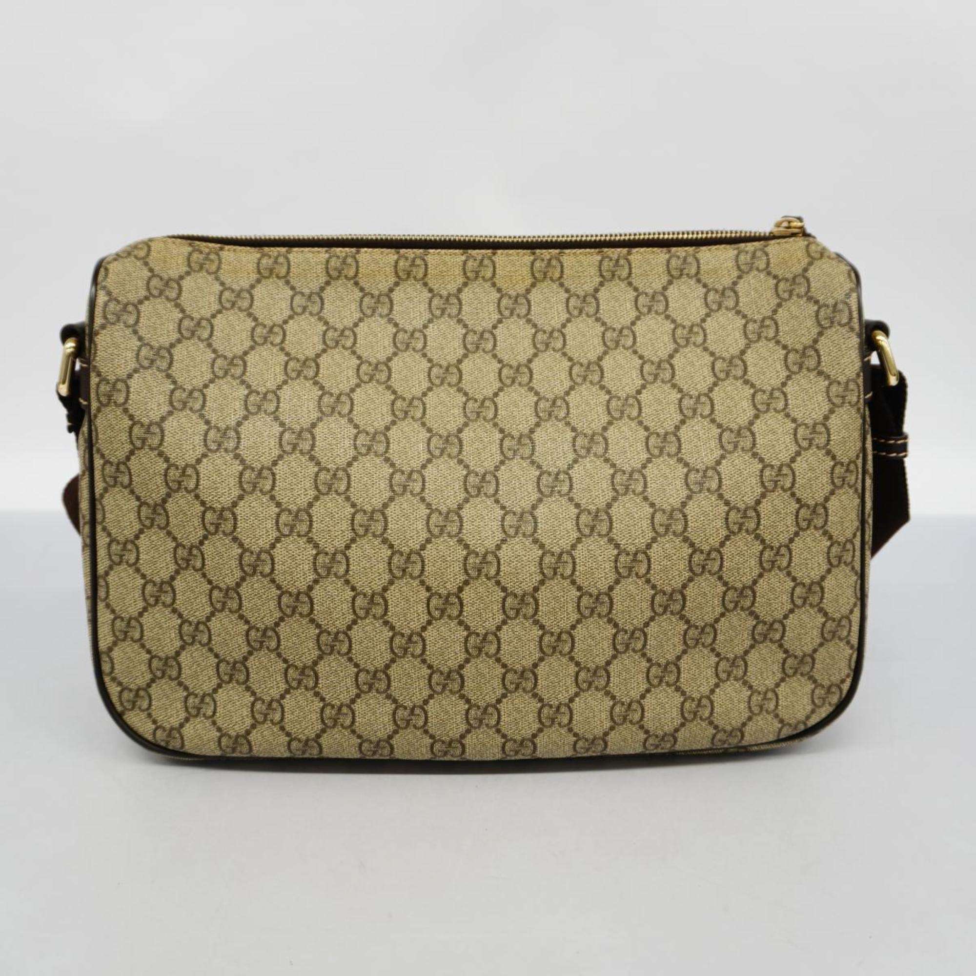 Gucci Shoulder Bag GG Supreme 246881 Brown Beige Champagne Women's