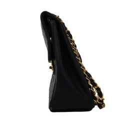 Chanel Shoulder Bag Deca Matelasse W Chain Lambskin Black Women's