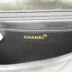 Chanel Shoulder Bag Deca Matelasse W Chain Lambskin Black Women's