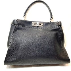 FENDI SELLERIA Peekaboo 8BN290 Q0J Handbag Black Shoulder Bag KB-8767