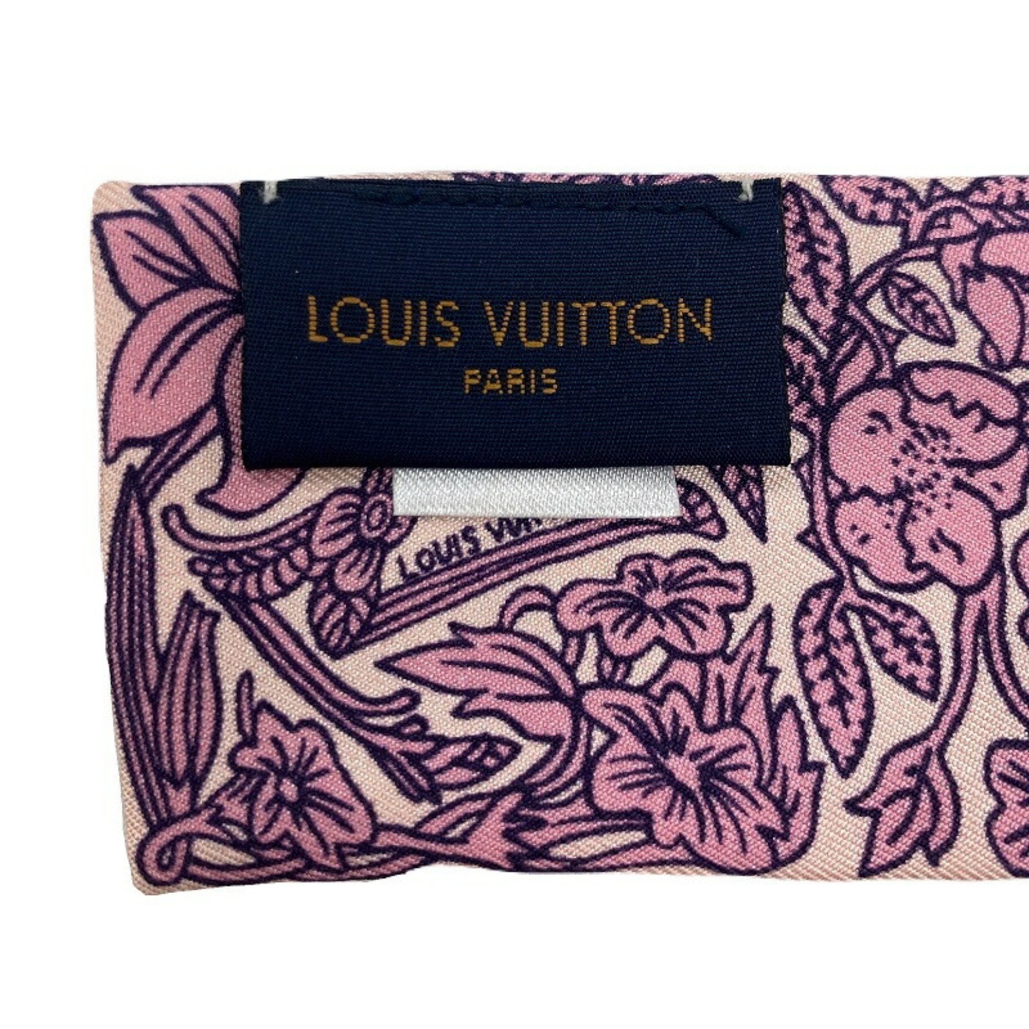 LOUIS VUITTON 100% Silk Bandeau BB Joue D'rui Scarf Muffler M71396 JA-19426