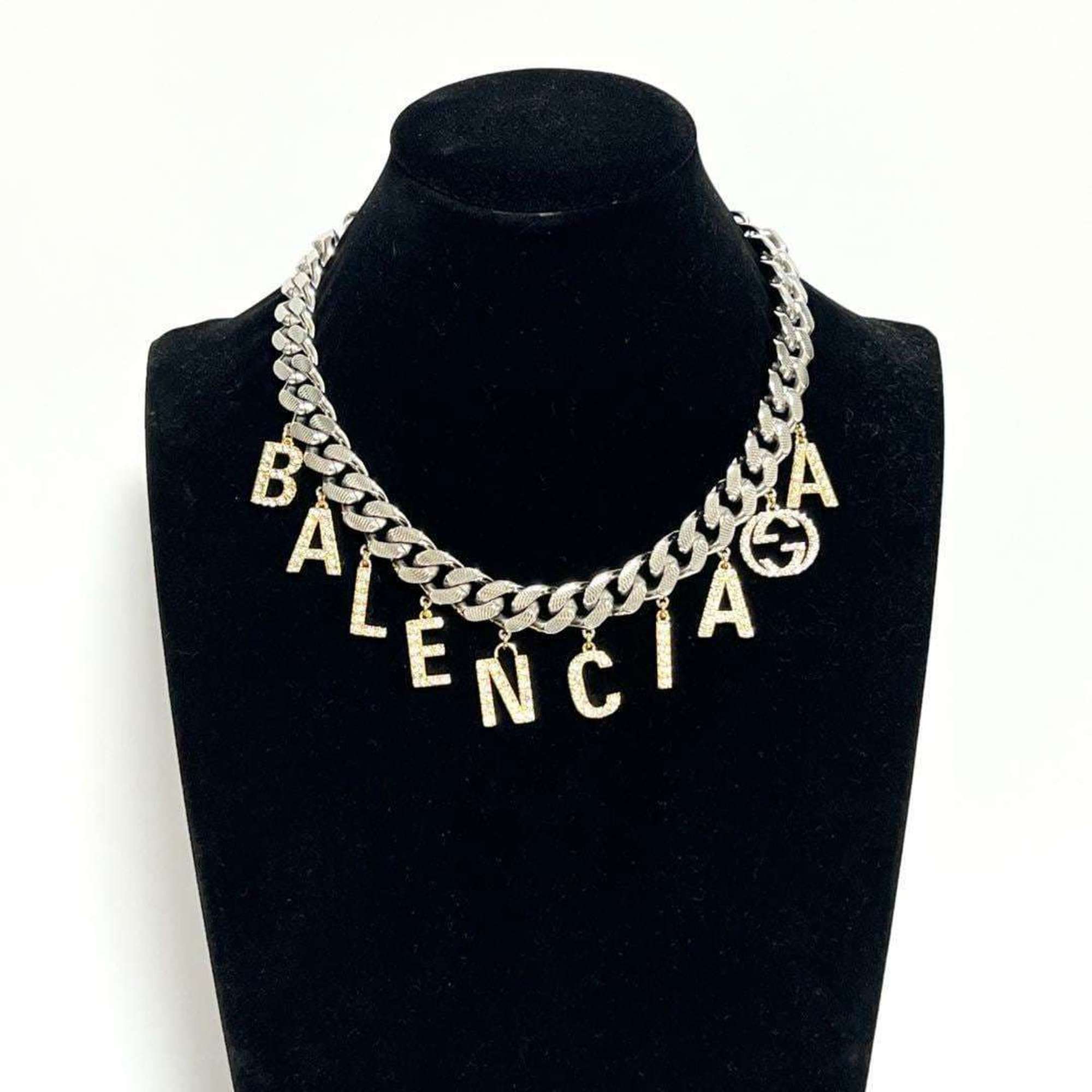 GUCCI BALENCIAGA Men's Script Choker Pendant Necklace