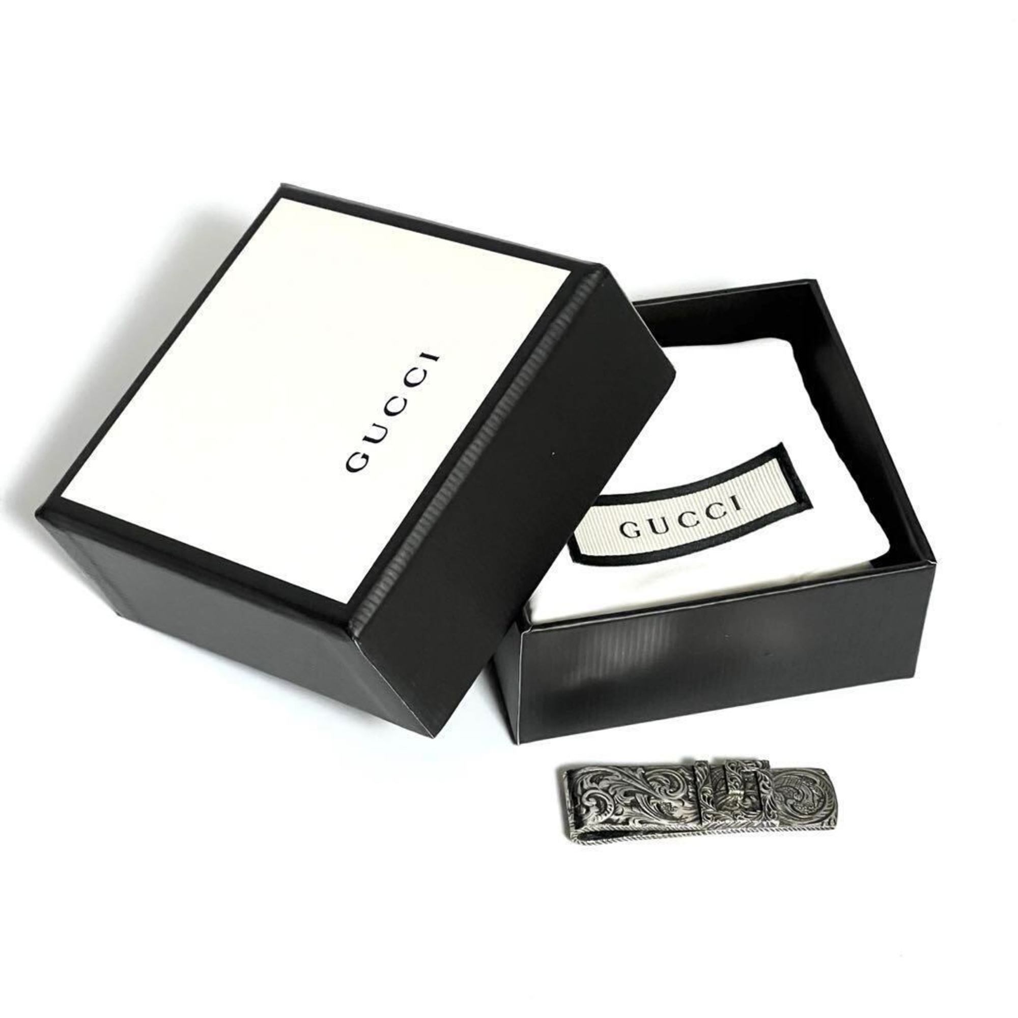 GUCCI Men's Money Clip Bill Arabesque Silver 925