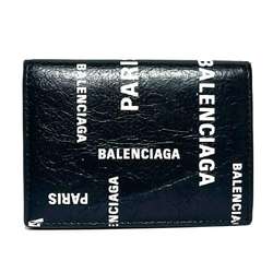 BALENCIAGA Men's Cash Mini Wallet Tri-fold Leather