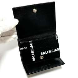 BALENCIAGA Men's Cash Mini Wallet Tri-fold Leather