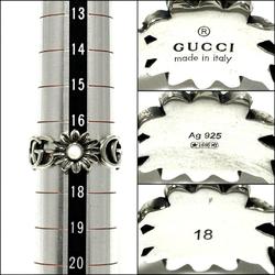 GUCCI Men's Double G Mother of Pearl Ring, Silver