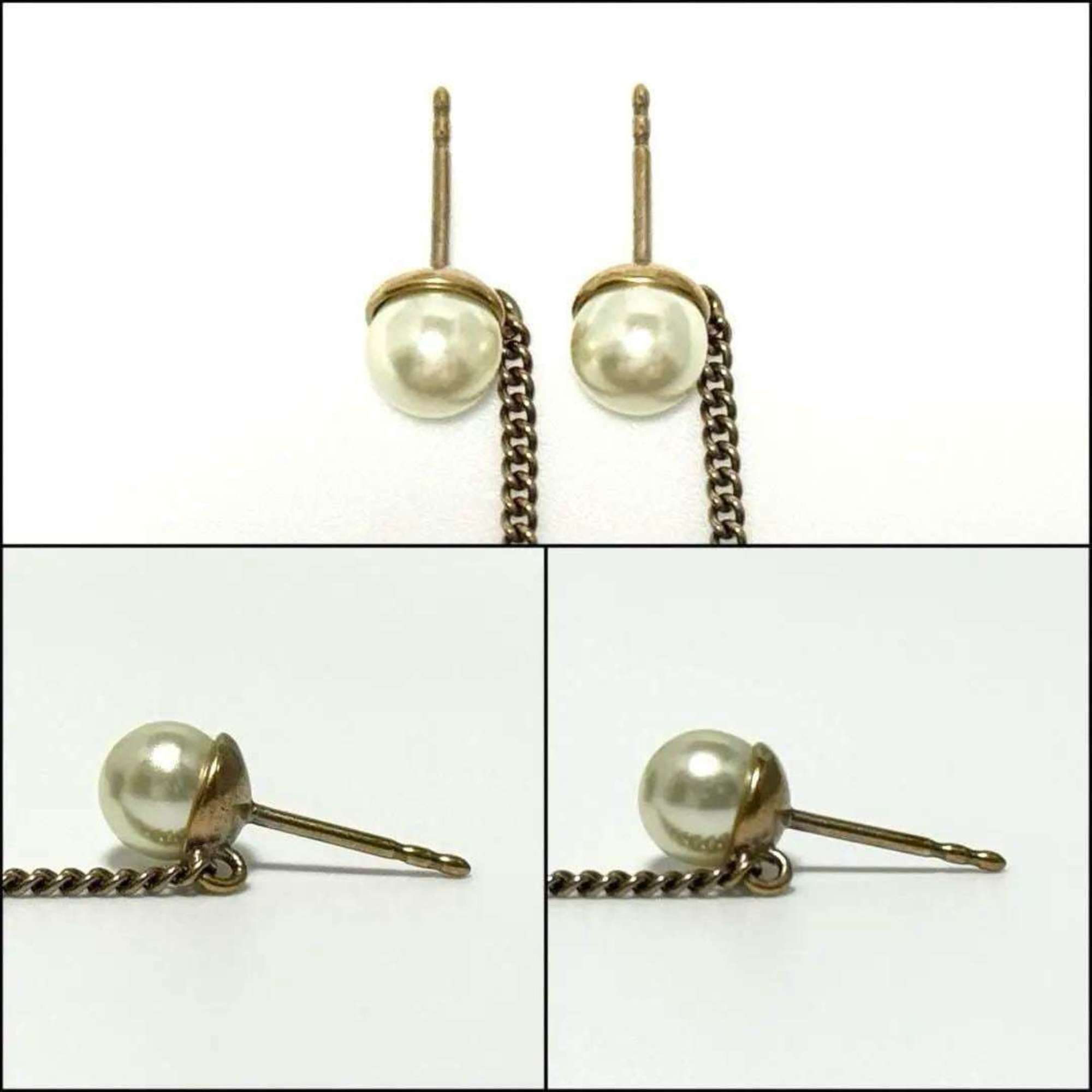 Christian Dior Dior Women's Tribal Earrings Black Faux Pearl