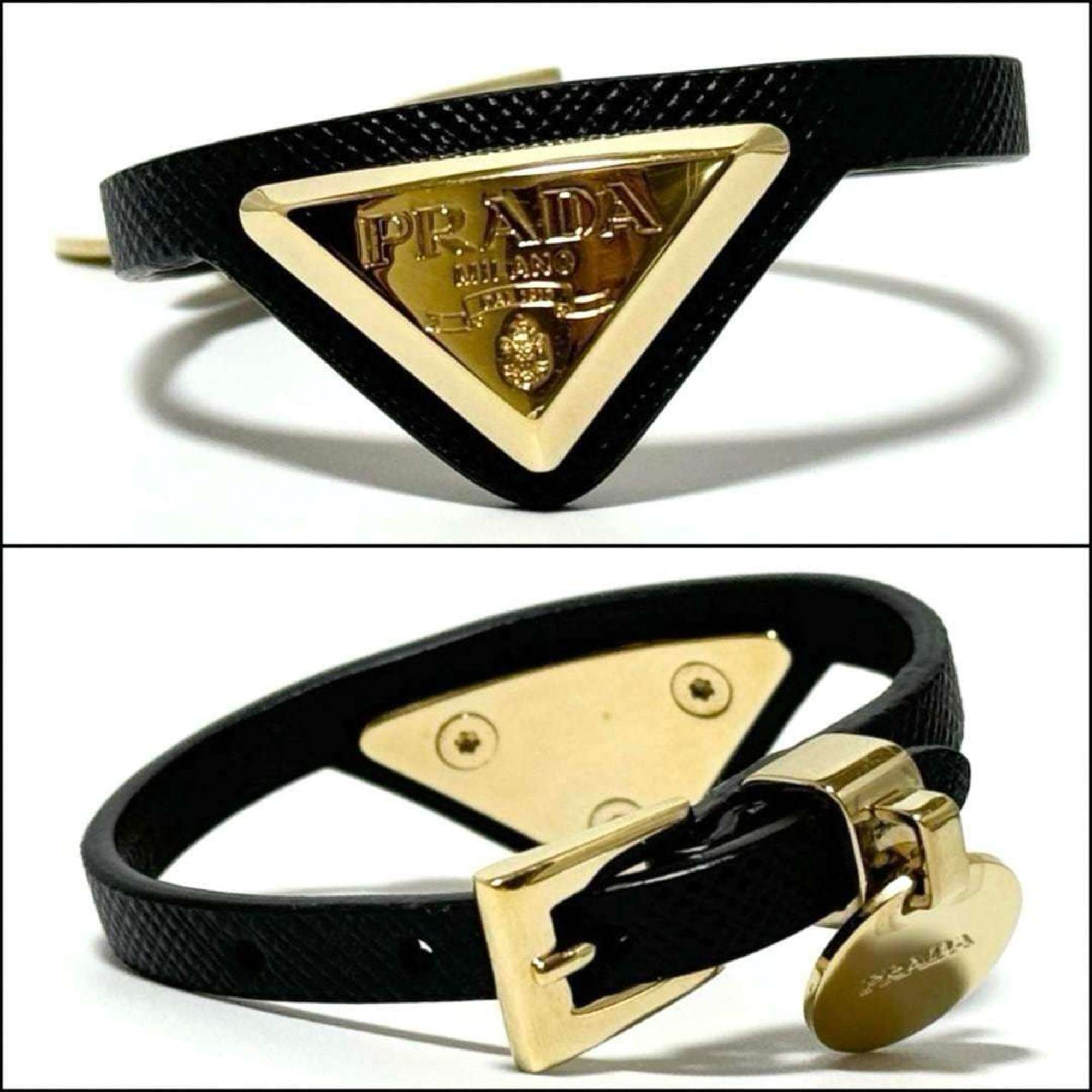 PRADA Women's Saffiano Triangle Bracelet Leather