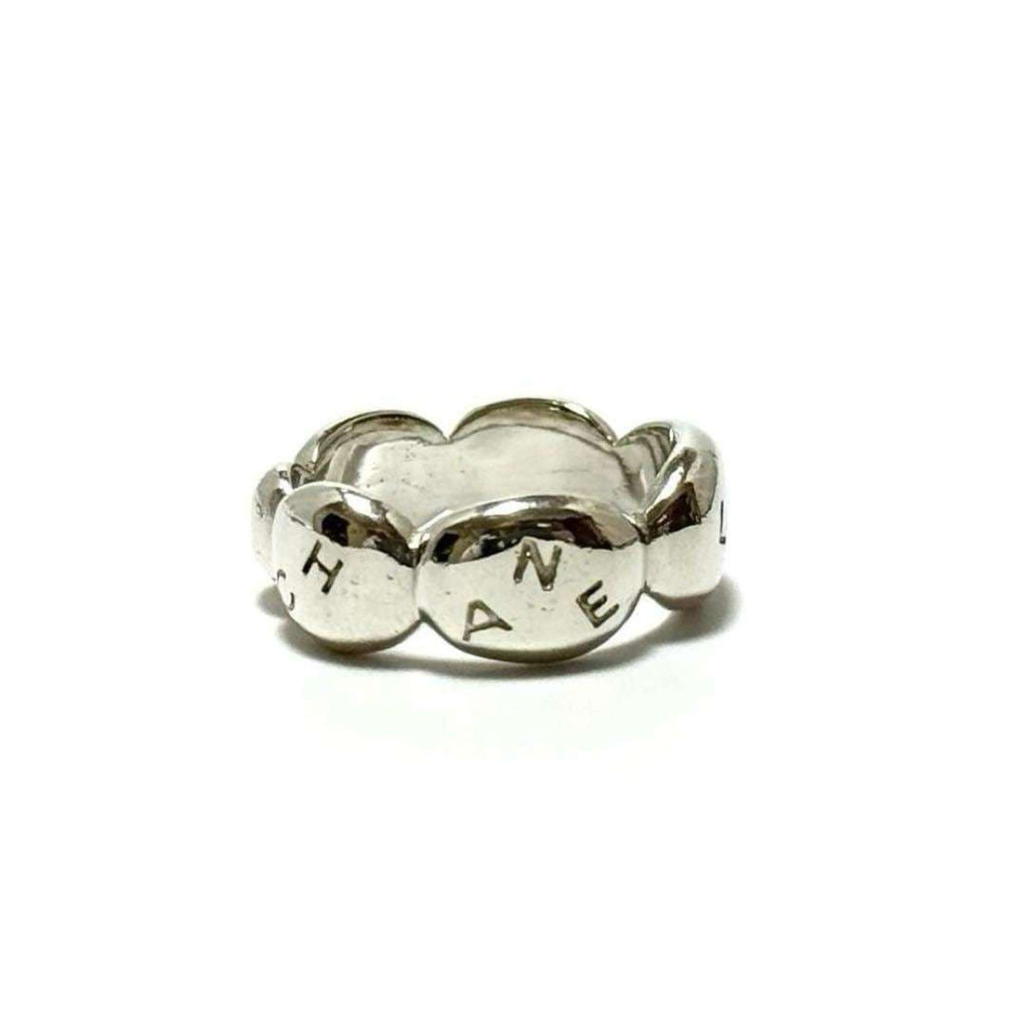 CHANEL Women's Logo Ring, Silver