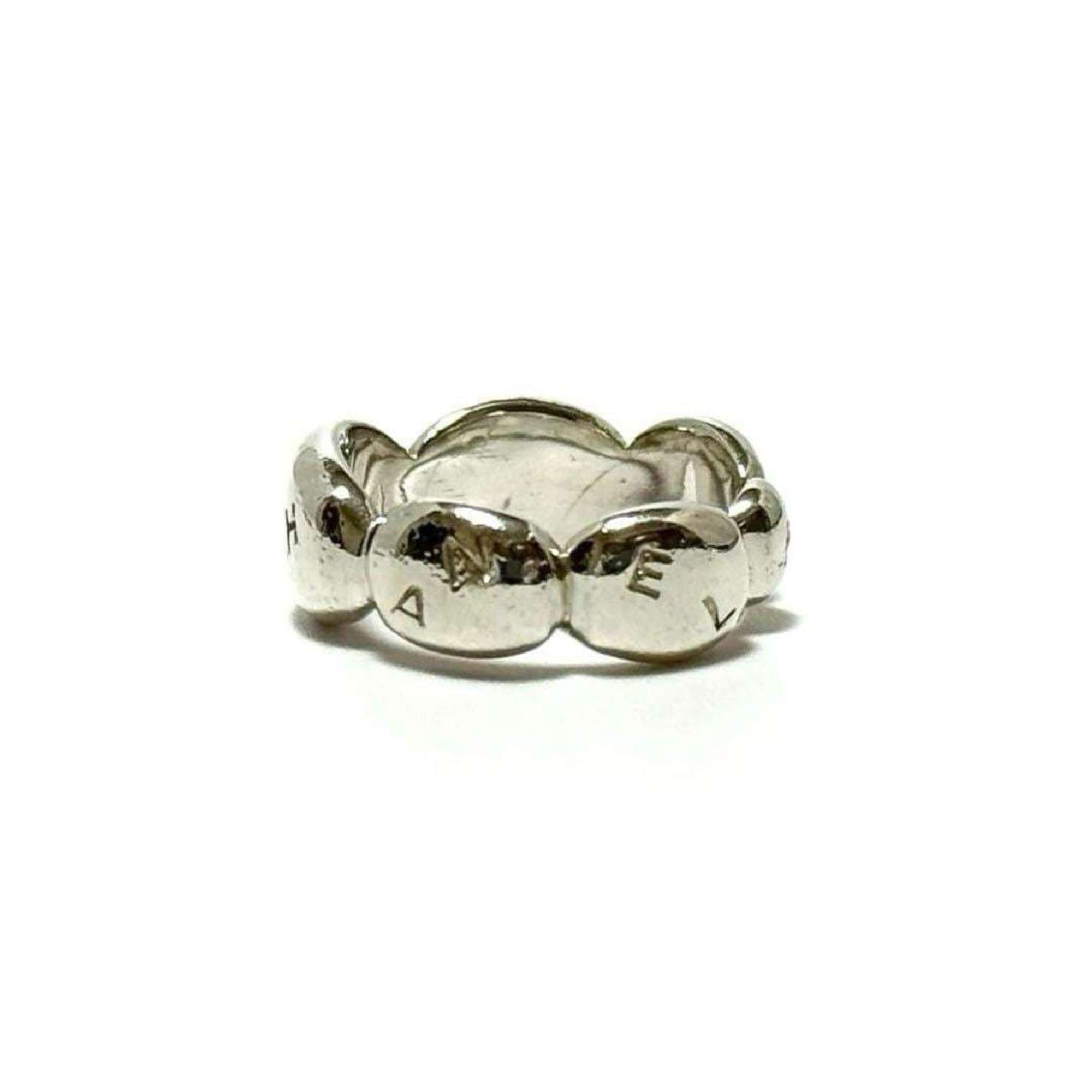 CHANEL Women's Logo Ring, Silver