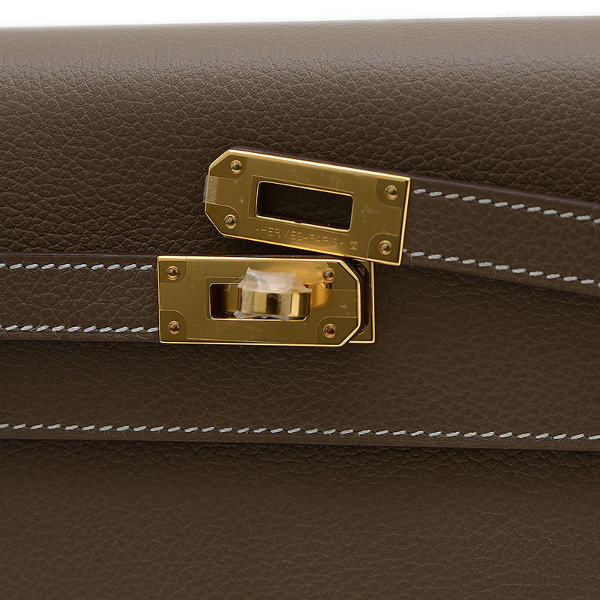 Hermes Kelly To-Go Shoulder Bag Evercolor Etoupe W Engraved