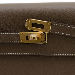 Hermes Kelly To-Go Shoulder Bag Evercolor Etoupe W Engraved