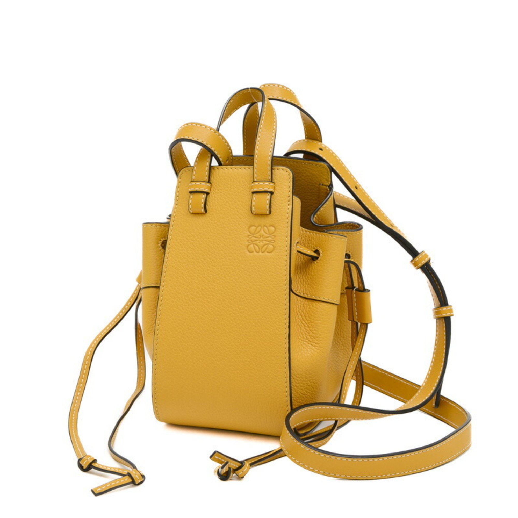 LOEWE Hammock Drawstring Bag in Calfskin Sunflower A538V07X06