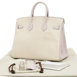 Hermes Birkin 25 Personal Handbag Chevre Cle Mauve Pale B Stamp