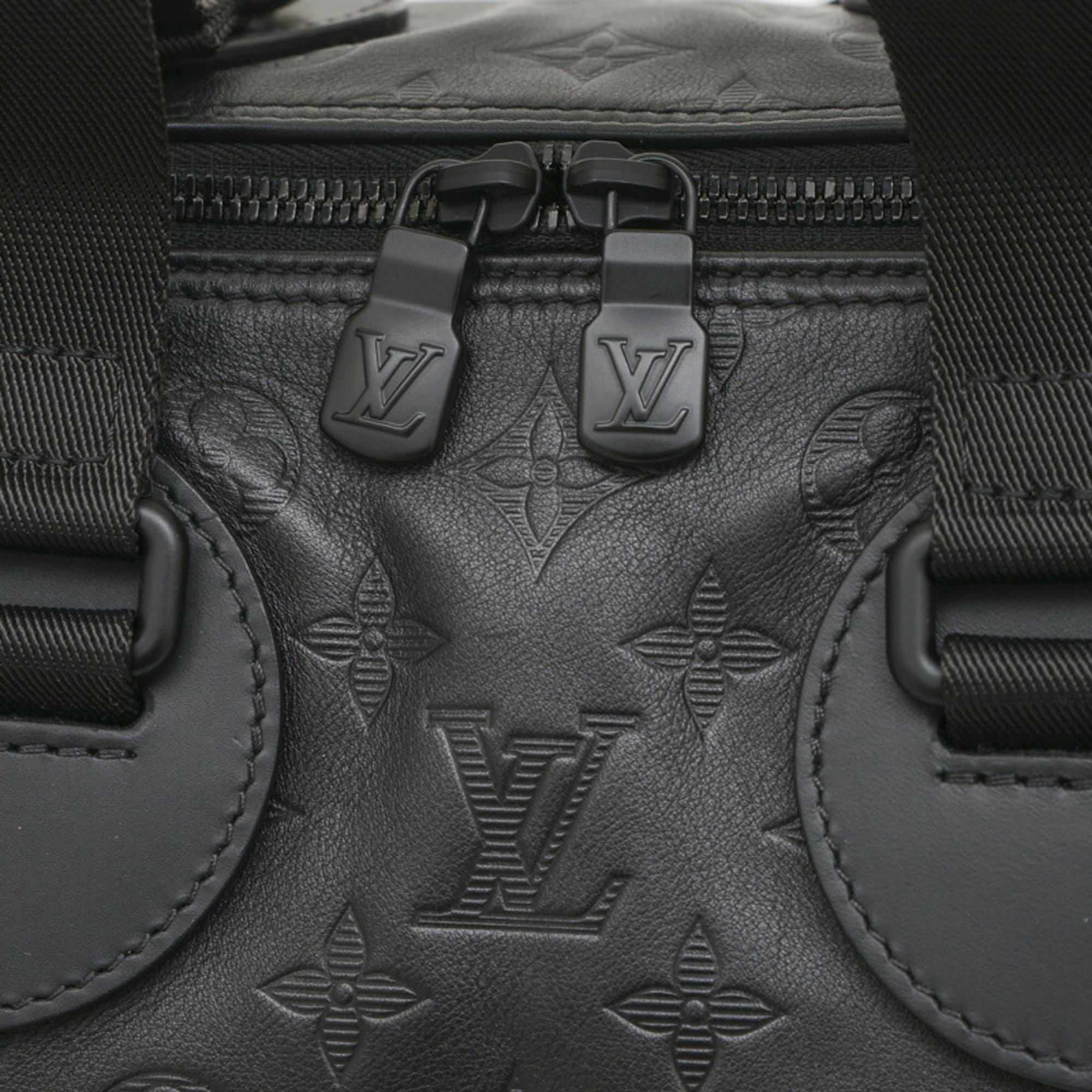 Louis Vuitton Monogram Shadow Speedy Bandouliere 40 Leather Noir M43696