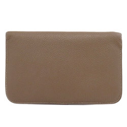 Hermes Dogon GM Etoupe Long Wallet Taurillon Women's HERMES