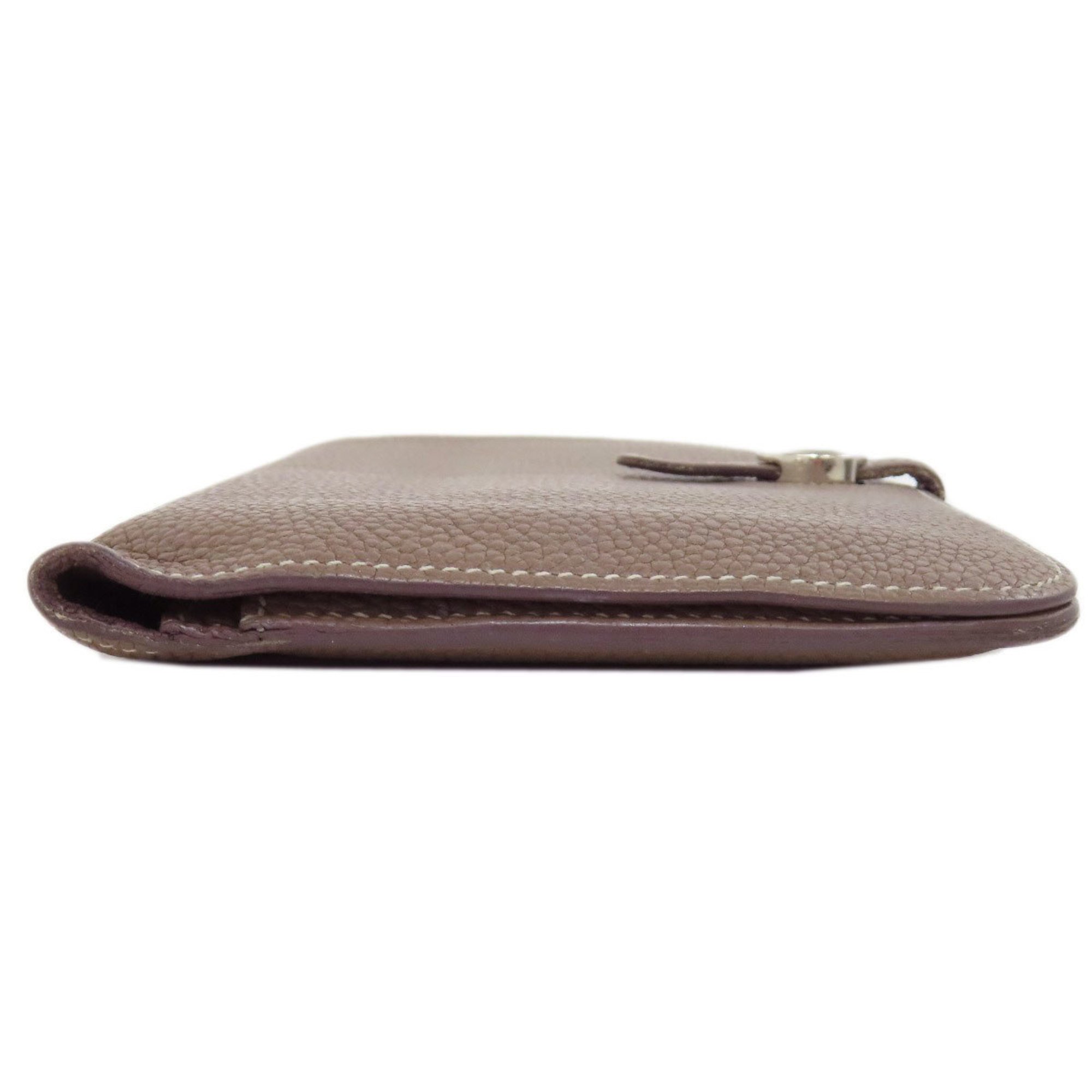 Hermes Dogon GM Etoupe Long Wallet Taurillon Women's HERMES