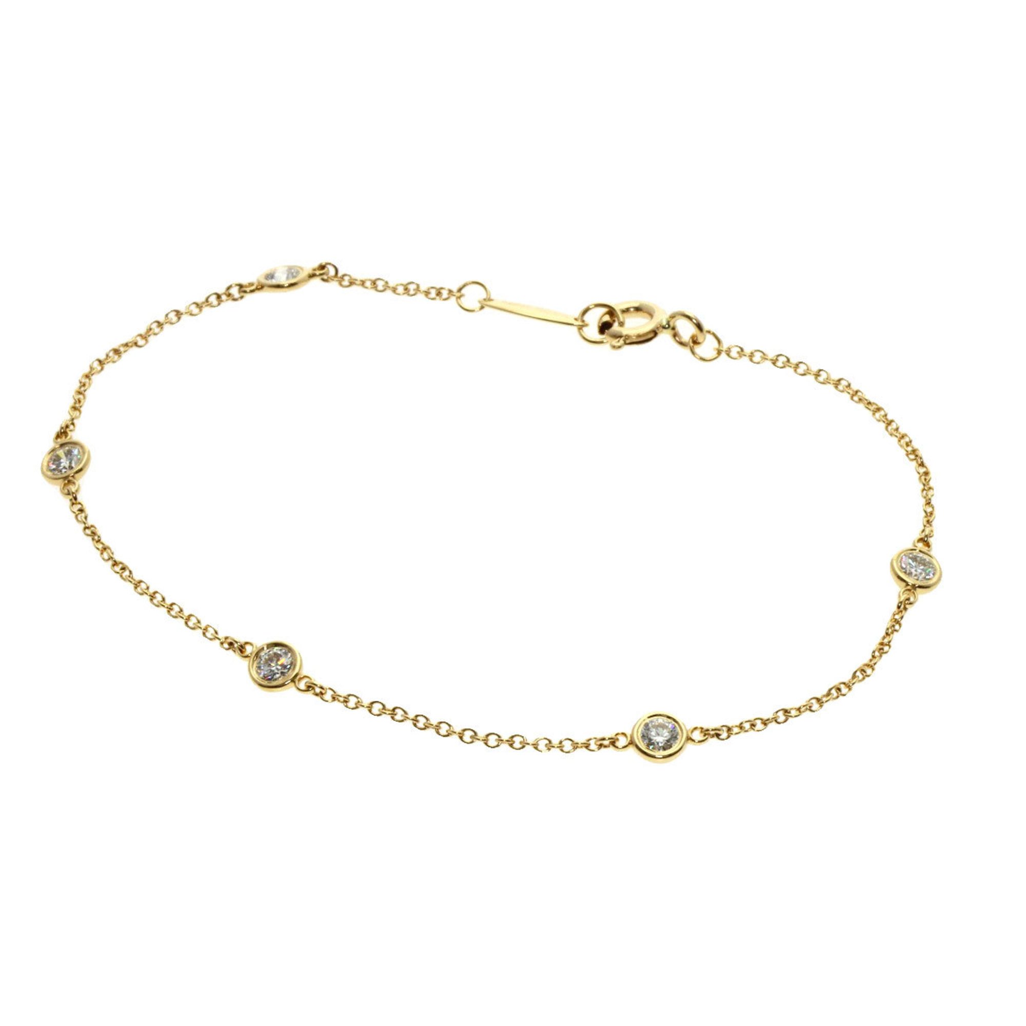 Tiffany & Co. 5P Diamond Bracelet, 18K Yellow Gold, Women's, TIFFANY