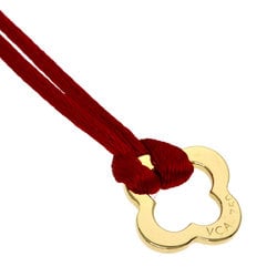 Van Cleef & Arpels Byzantine Alhambra Necklace with Red Cord, 18K Yellow Gold, Women's,