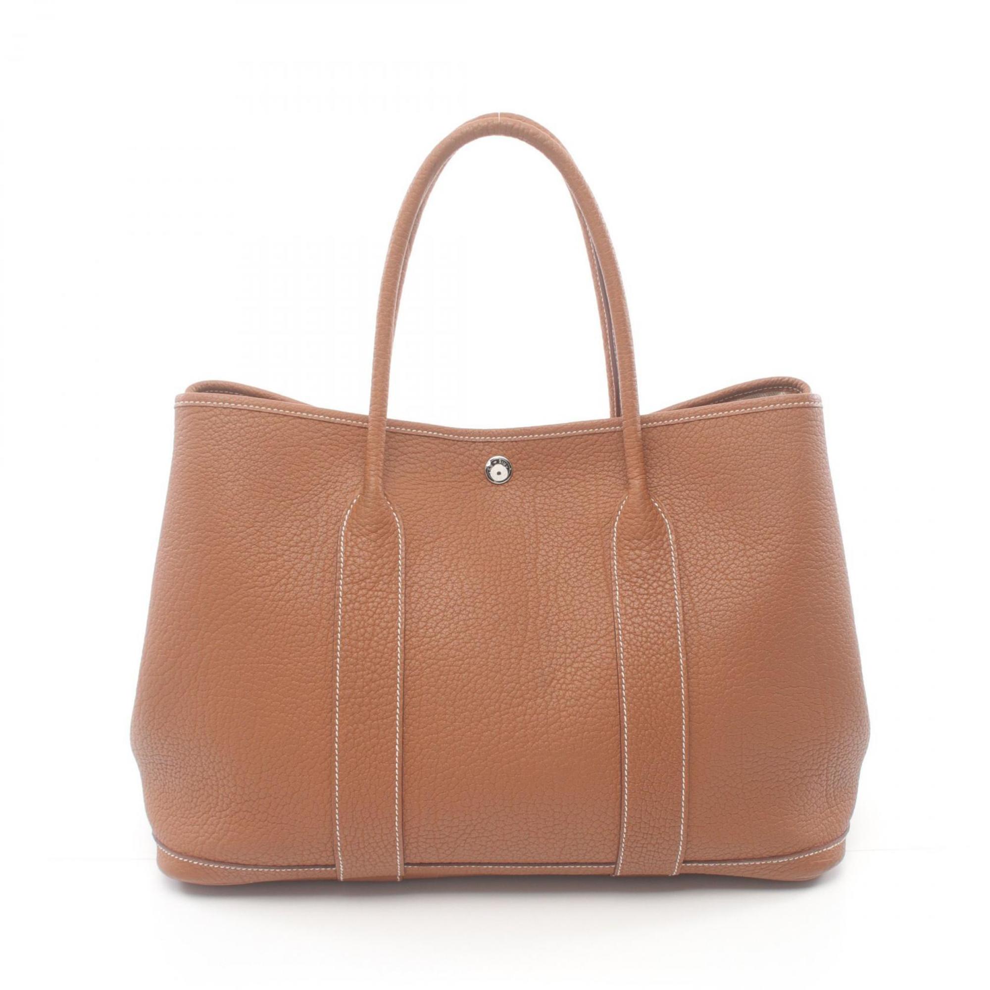 Hermes HERMES Garden PM Gold Tote Bag Negonda Women's Brown