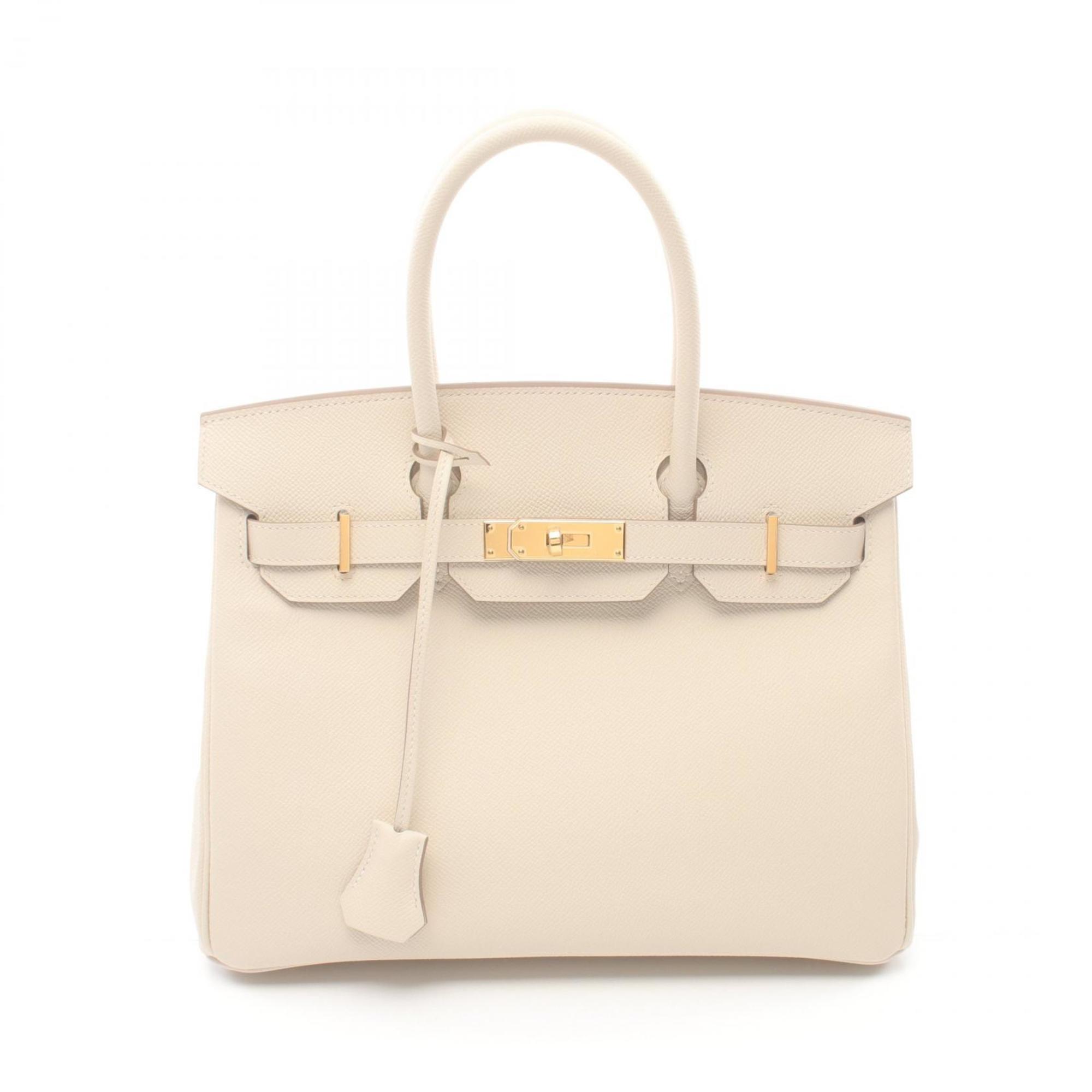 Hermes HERMES Birkin 30 Crepe Handbag Bag Epsom Leather Women's White 041701CC