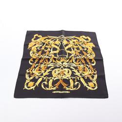 Hermes HERMES Petit Carre 45 LE MORS A LA CONETABLE Scarf Silk Women's Black Yellow