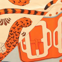 Hermes HERMES Carré 90 LES LEOPARDS MODERNERS Scarf Silk Women's Orange Multicolor