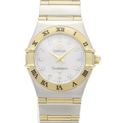 OMEGA Constellation 12P Diamond Watch, K18 (Yellow Gold), Stainless Steel, Diamond, Ladies, White, White Shell, 1262.75