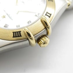 OMEGA Constellation 12P Diamond Watch, K18 (Yellow Gold), Stainless Steel, Diamond, Ladies, White, White Shell, 1262.75