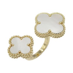 Van Cleef & Arpels Magic Alhambra Entree Les Doors Ring, 18K Yellow Gold, Mother of Pearl, Women's, White, VCARN05551