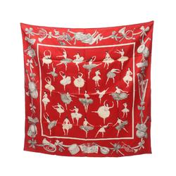 Hermes HERMES Carré 90 Scarf Silk Women's Red White