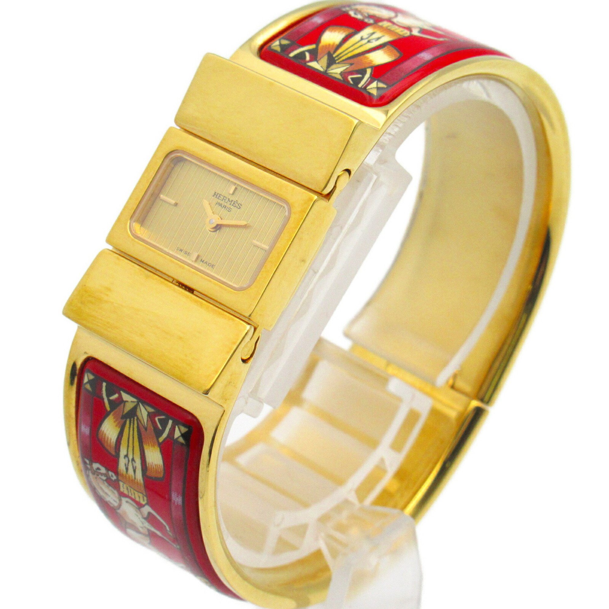 Hermes HERMES Loke Watch GP (Gold Plated) Ladies Gold LO1.201