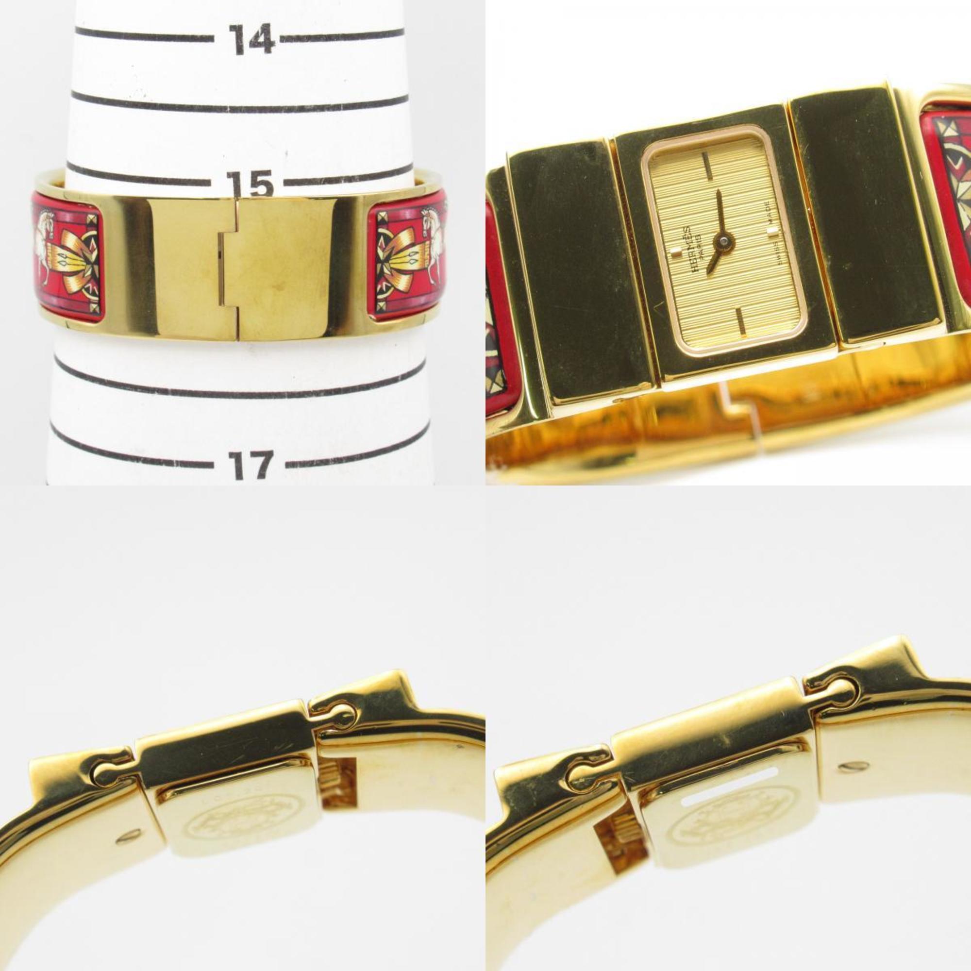 Hermes HERMES Loke Watch GP (Gold Plated) Ladies Gold LO1.201