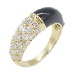 Cartier Onyx Diamond Ring, K18 (Yellow Gold), Diamond, Onyx, Women's, Black, Clear