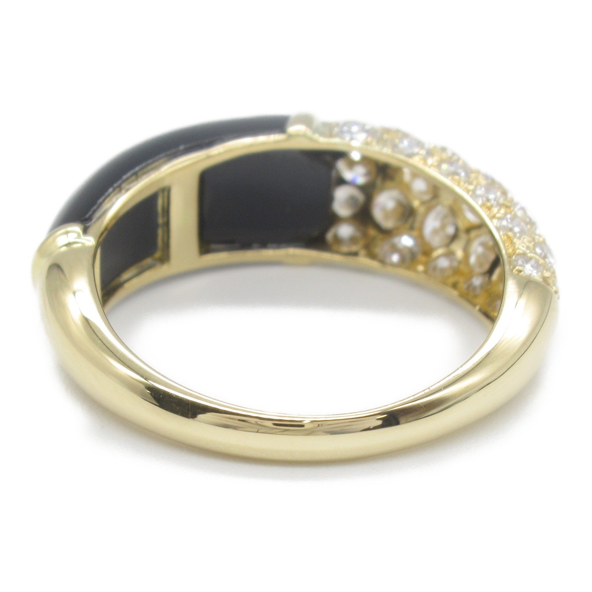 Cartier Onyx Diamond Ring, K18 (Yellow Gold), Diamond, Onyx, Women's, Black, Clear