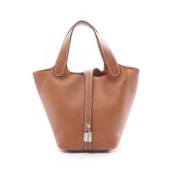 Hermes HERMES Picotin Lock PM Gold Handbag Bag Taurillon Clemence Women's Brown 056289CK