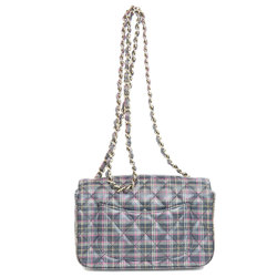 Chanel Chain Shoulder Check Pattern Bag Leather Women's CHANEL