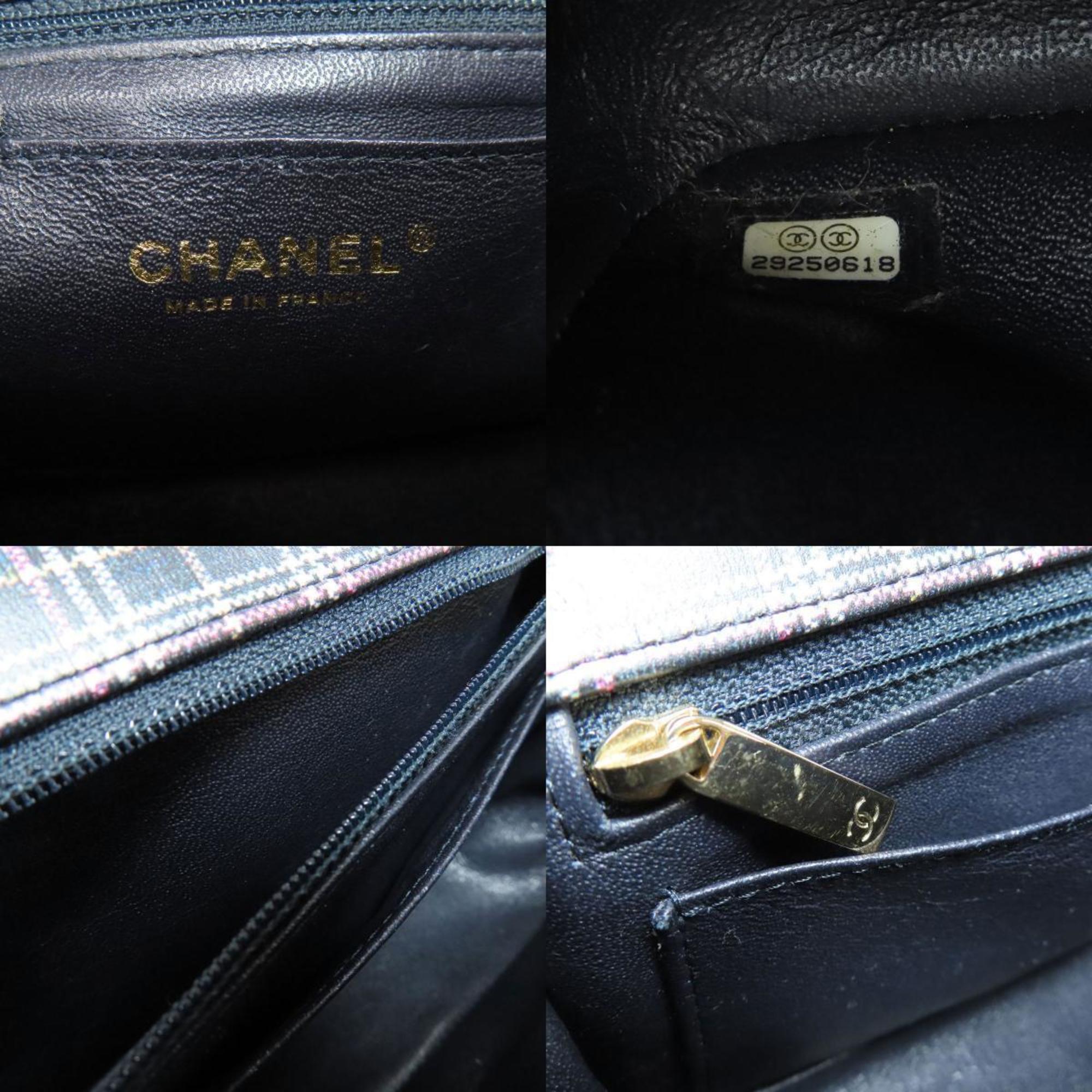 Chanel Chain Shoulder Check Pattern Bag Leather Women's CHANEL