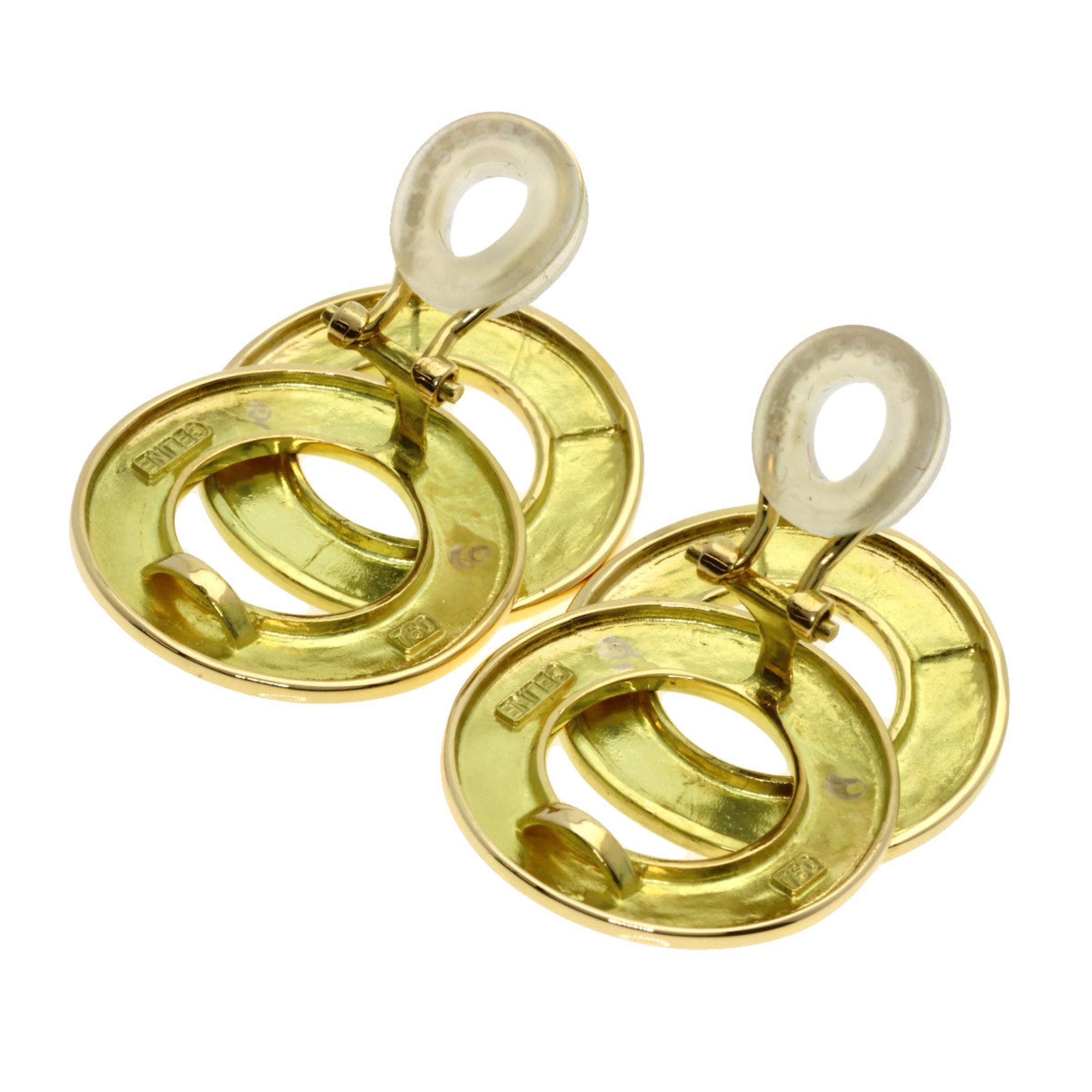 Celine Circle Motif Earrings in 18K Yellow Gold for Women CELINE