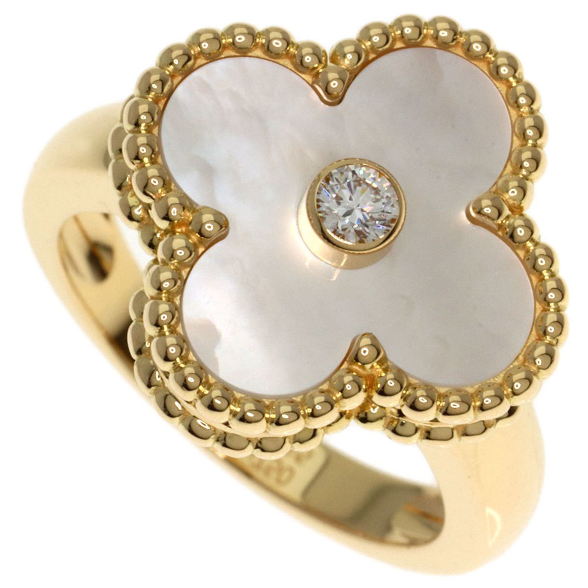 Van Cleef & Arpels Alhambra Diamond #46 Ring, 18K Yellow Gold, Women's,