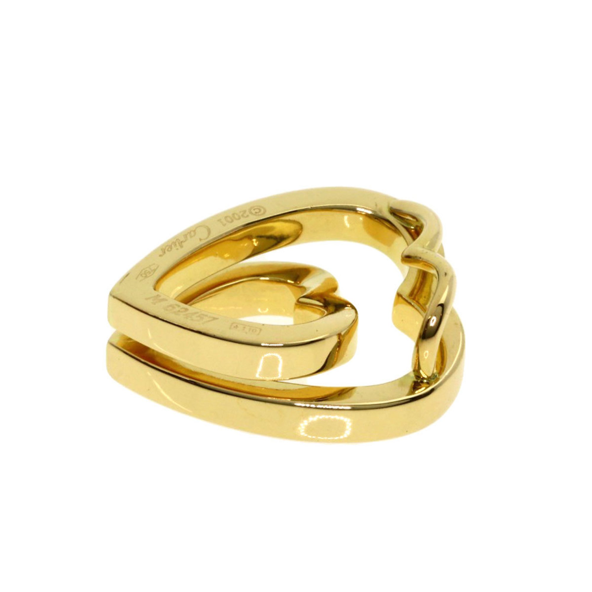 Cartier Interlace Heart Pendant Top K18 Yellow Gold Women's CARTIER